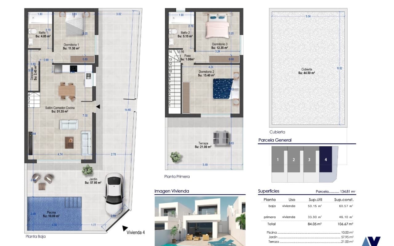 3 sypialnia Dom blizniak na sprzedaż w San Pedro del Pinatar z basenem - 420 000 € (Ref: 9805160)