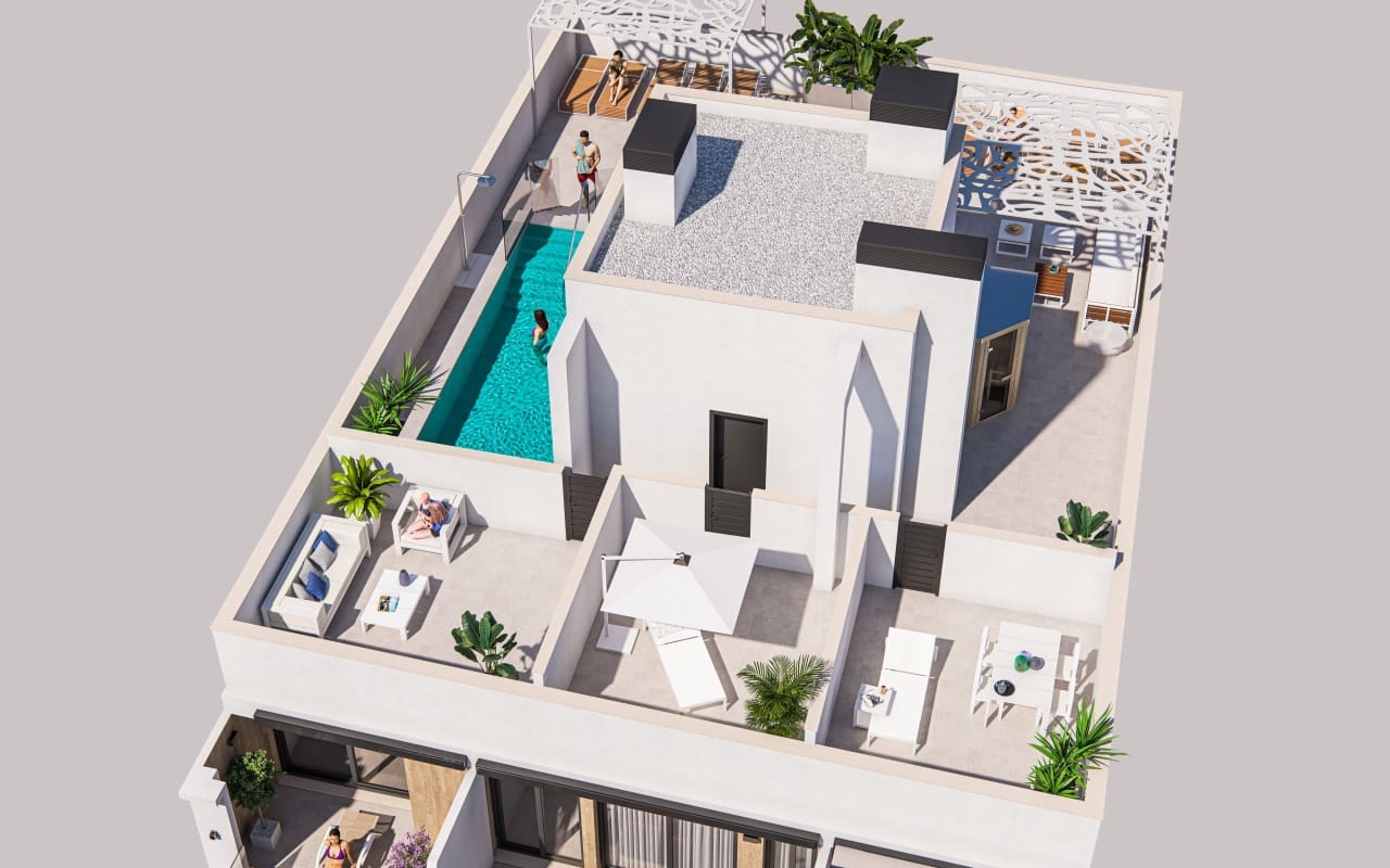 2 soveværelse Penthouse til salg i Torrevieja med swimmingpool - € 310.000 (Ref: 9843755)