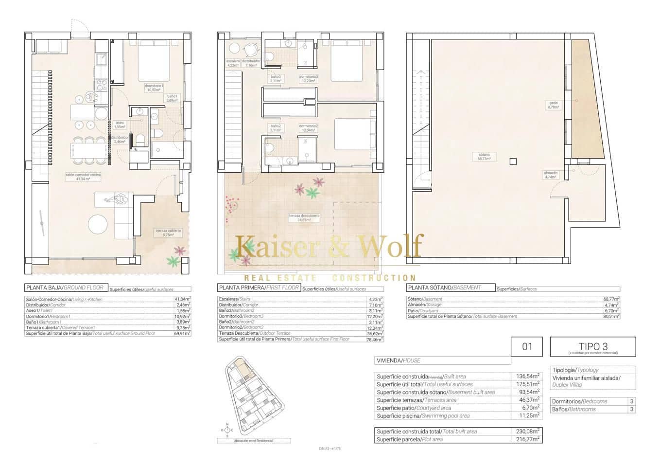 3 chambre Villa/Maison à vendre à Hondon de las Nieves avec piscine garage - 357 250 € (Ref: 7574638)