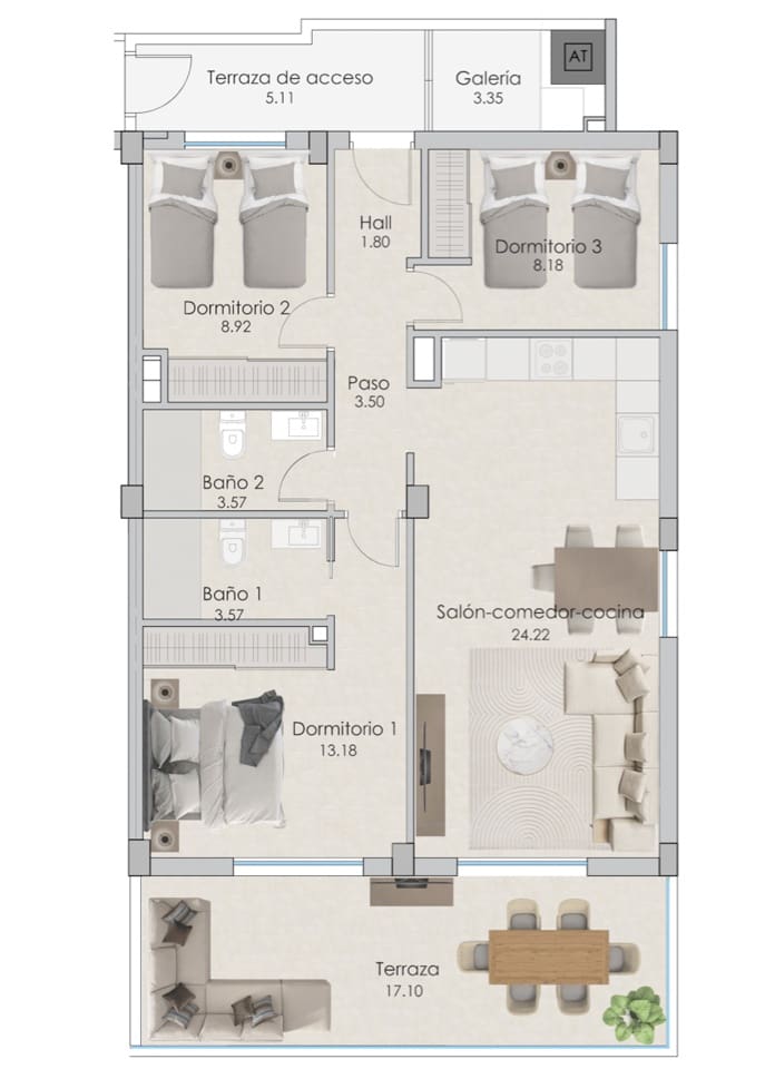 3 soveværelse Lejlighed til salg i Santa Pola med swimmingpool garage - € 375.000 (Ref: 7623491)