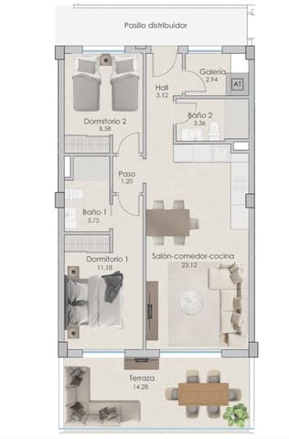 3 bedroom Flat for sale in Noroeste, Santa Pola with pool garage - € 375,000 (Ref: 7623491)