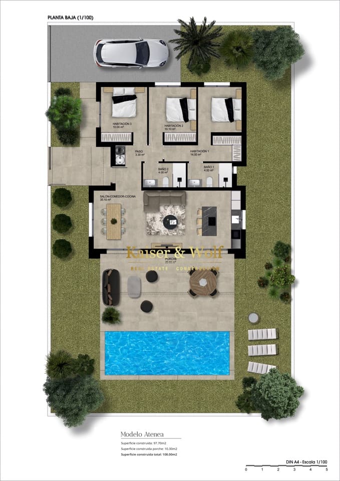 3 Zimmer Villa zu verkaufen in Hondon de las Nieves - 256.000 € (Ref: 8329320)