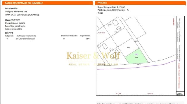Terre non Aménagée à vendre à Las Bayas, Elche / Elx - 50 000 € (Ref: 9388722)
