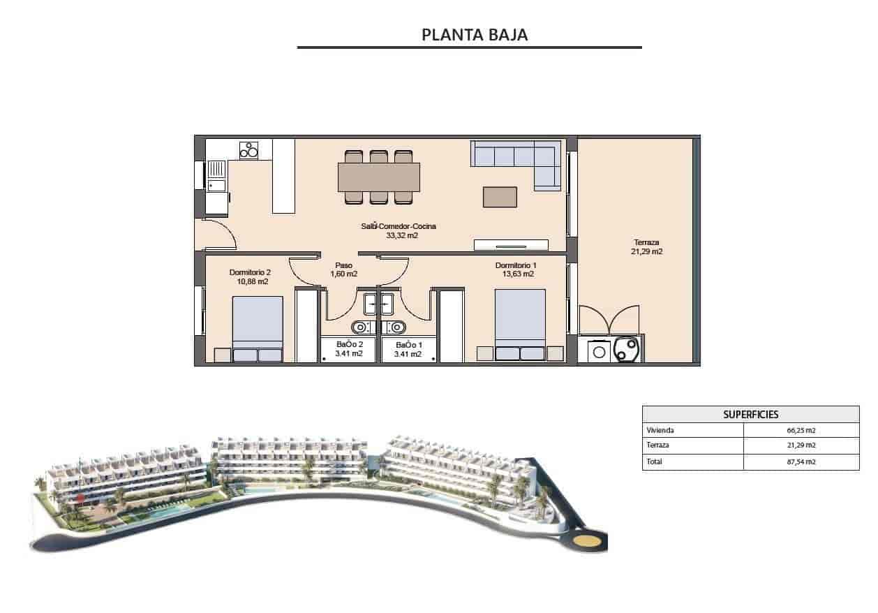 2 soveværelse Lejlighed til salg i Finestrat med swimmingpool - € 312.900 (Ref: 9911863)