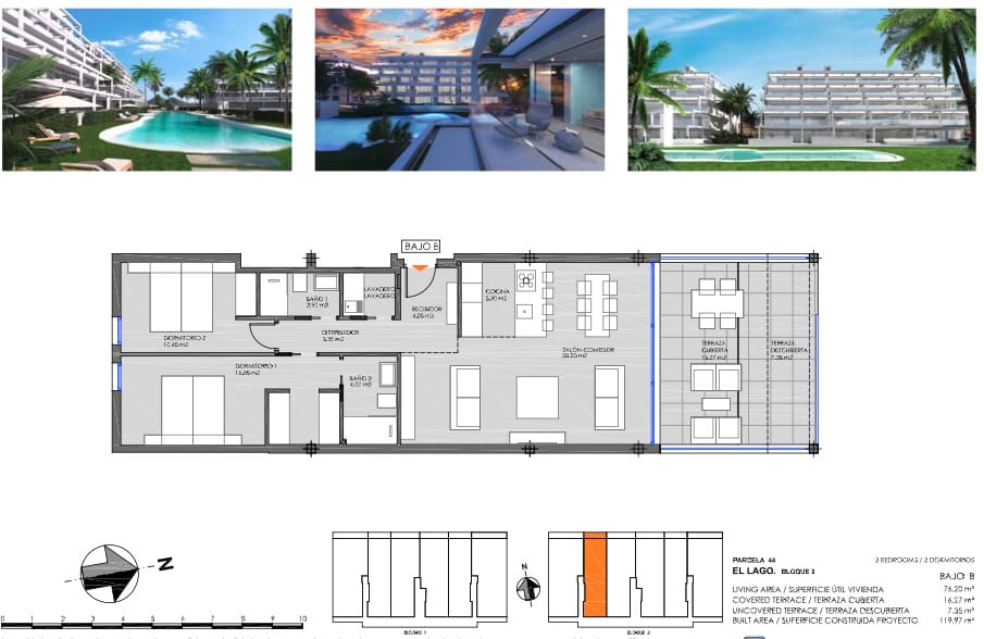 2 camera da letto Appartamento sulla Spiaggia in vendita in Rincon de San Gines con piscina garage - 305.000 € (Rif: 9270529)