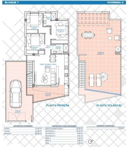 3 soveværelse Bungalow til salg i Pilar de la Horadada med swimmingpool - € 349.900 (Ref: 10078263)