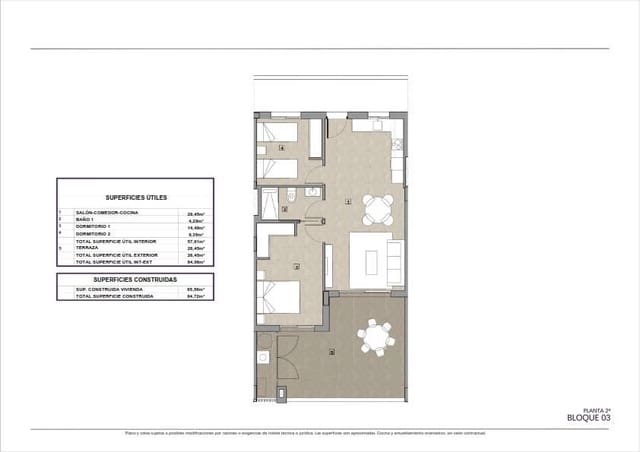 2 makuuhuone Huoneisto myytävänä paikassa Torreblanca, Torrevieja mukana uima-altaan - 330 000 € (Ref: 10081444)