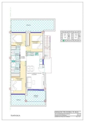 3 makuuhuone Bungalow myytävänä paikassa Los Balcones mukana uima-altaan - 305 000 € (Ref: 9773248)
