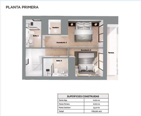 3 Zimmer Villa zu verkaufen in La Regia, Orihuela mit Pool - 495.000 € (Ref: 9773250)