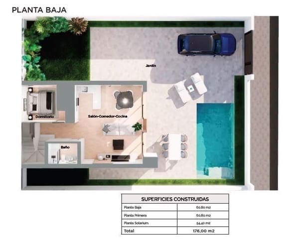 3 Zimmer Villa zu verkaufen in La Regia, Orihuela mit Pool - 495.000 € (Ref: 9773250)