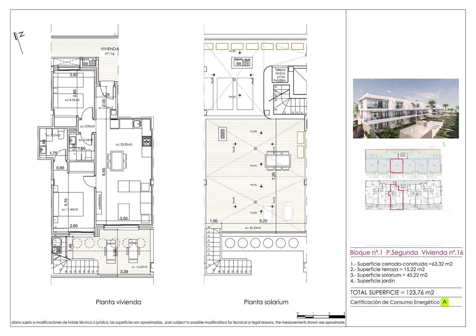Ático de 2 habitaciones en Pilar de la Horadada en venta con piscina - 329.000 € (Ref: 9820353)