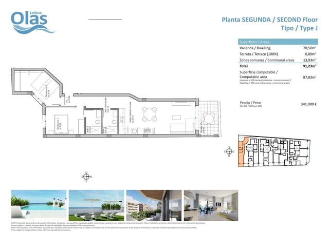 2 camera da letto Appartamento in vendita in Guardamar del Segura con piscina - 341.000 € (Rif: 9896206)