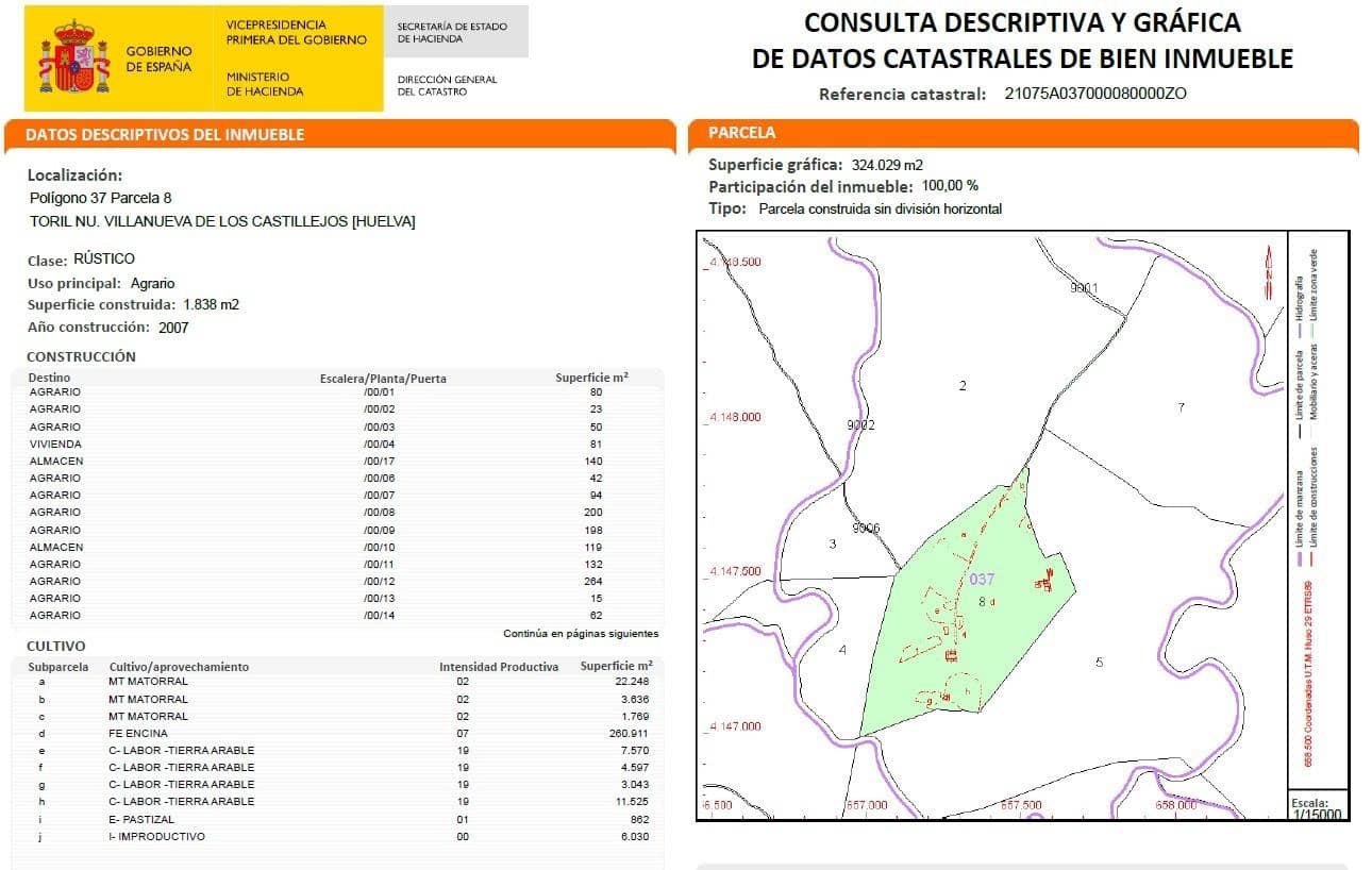 7 makuuhuone Maalaistalo myytävänä paikassa Villanueva de los Castillejos - 1 150 000 € (Ref: 9008160)