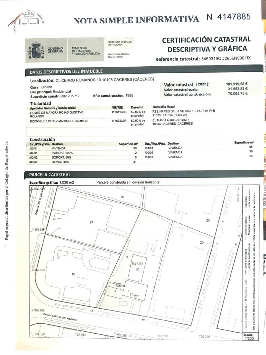 6 slaapkamer Villa te koop in Caceres stad met zwembad garage - € 340.000 (Ref: 9367683)