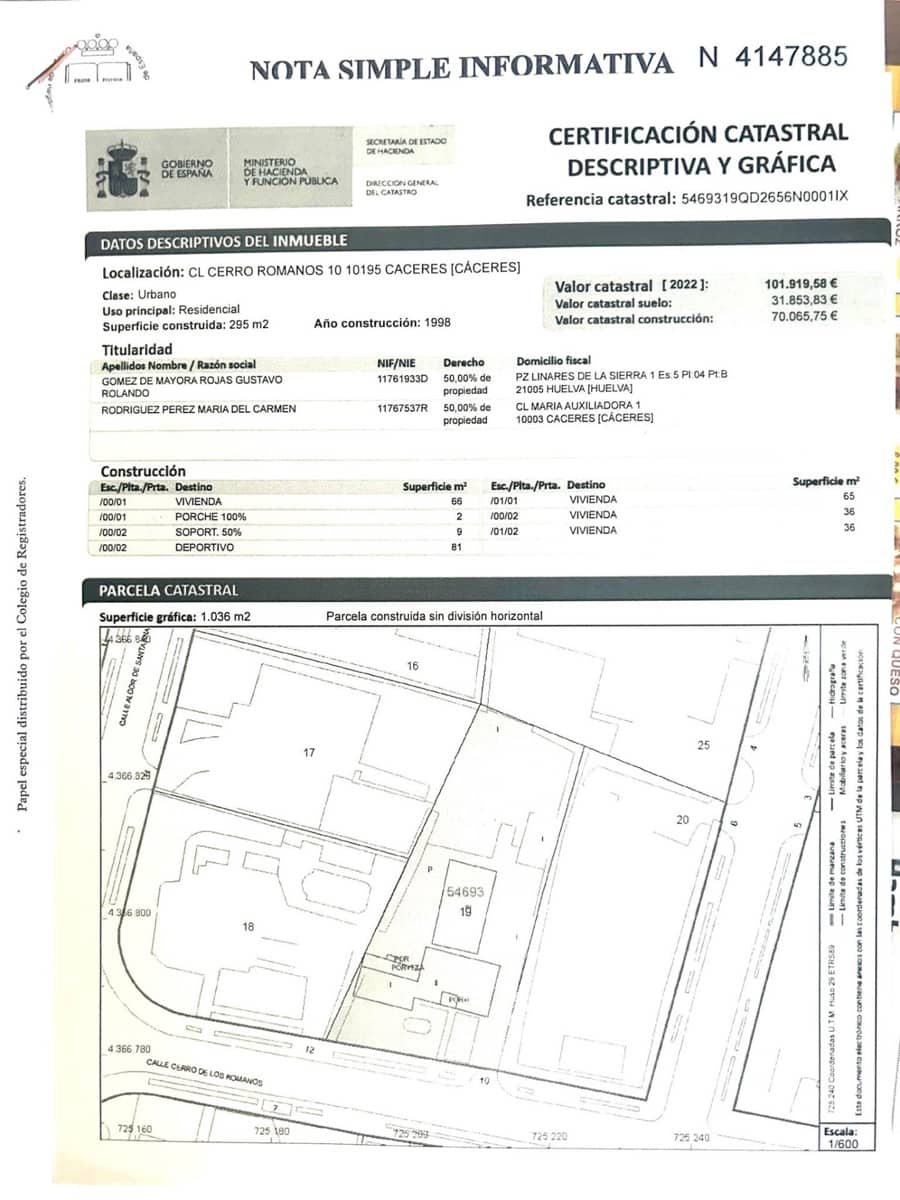 6 bedroom Villa for sale in Caceres city with pool garage - € 340,000 (Ref: 9367683)