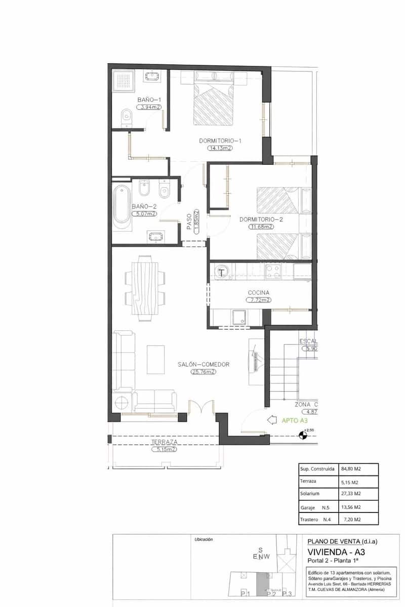 2 bedroom Apartment for sale in Cuevas del Almanzora with pool garage - € 129,900 (Ref: 9714957)