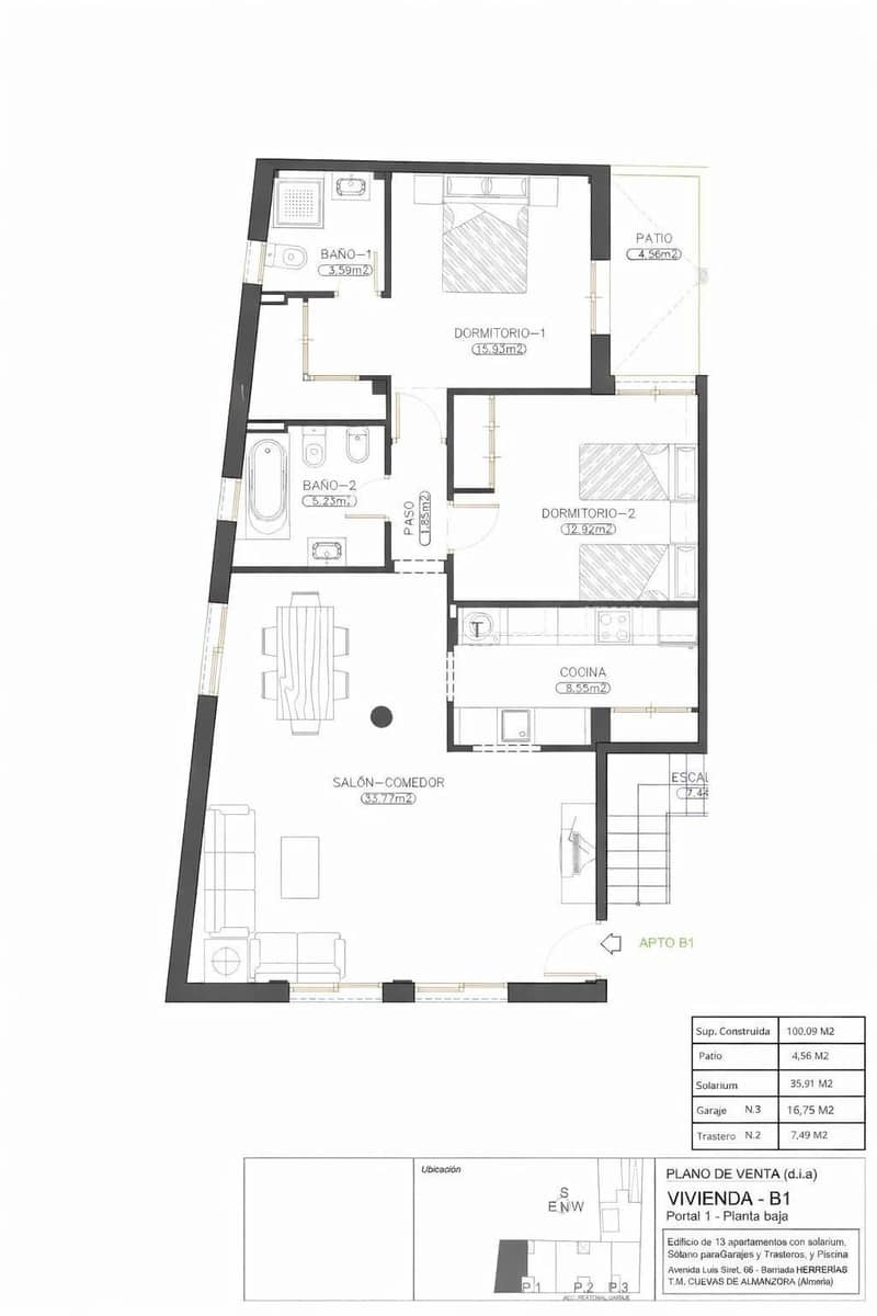 2 bedroom Apartment for sale in Cuevas del Almanzora with pool garage - € 133,900 (Ref: 9714958)