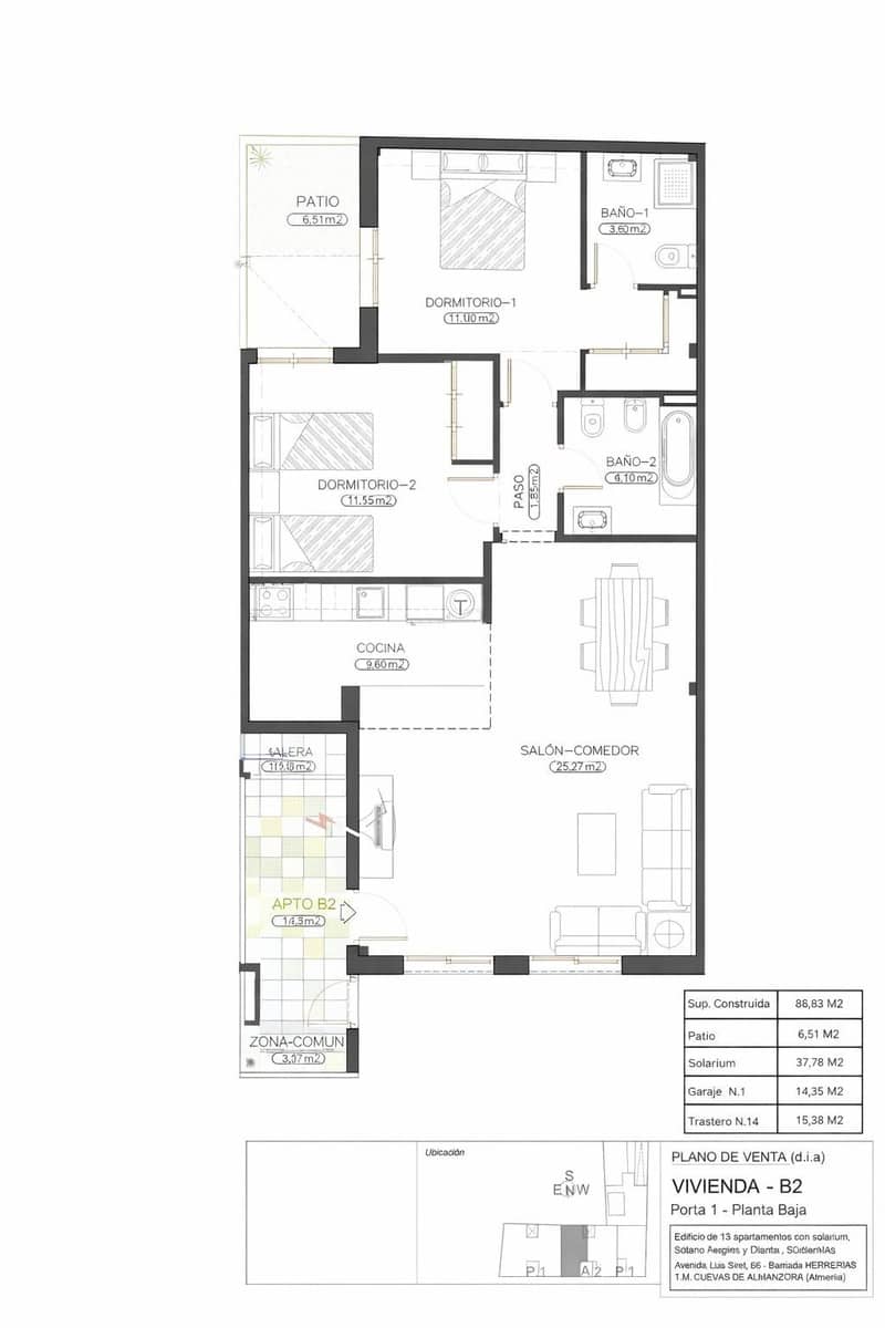 2 soverom Leilighet til salgs i Cuevas del Almanzora med svømmebasseng garasje - € 118 900 (Ref: 9721722)
