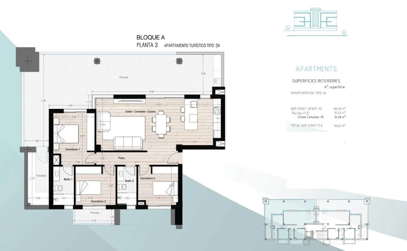 3 soverom Penthouse til salgs i Los Alcazares med svømmebasseng - € 449 900 (Ref: 9855486)