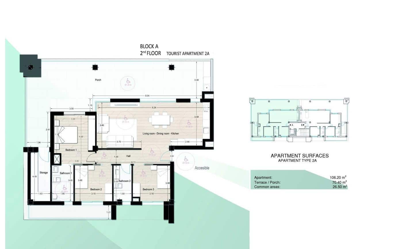 3 soverom Penthouse til salgs i Los Alcazares med svømmebasseng - € 449 900 (Ref: 9855486)