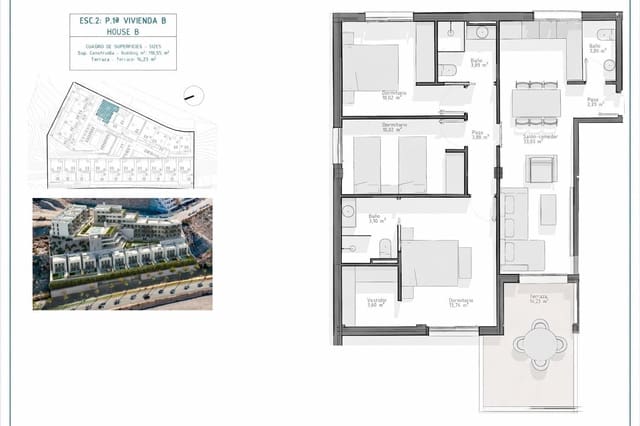 2 slaapkamer Appartement te koop in El Hornillo, Aguilas met zwembad garage - € 267.000 (Ref: 9861886)