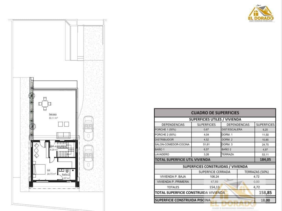 3 soverom Villa til salgs i Benferri med svømmebasseng garasje - € 396 000 (Ref: 9181993)