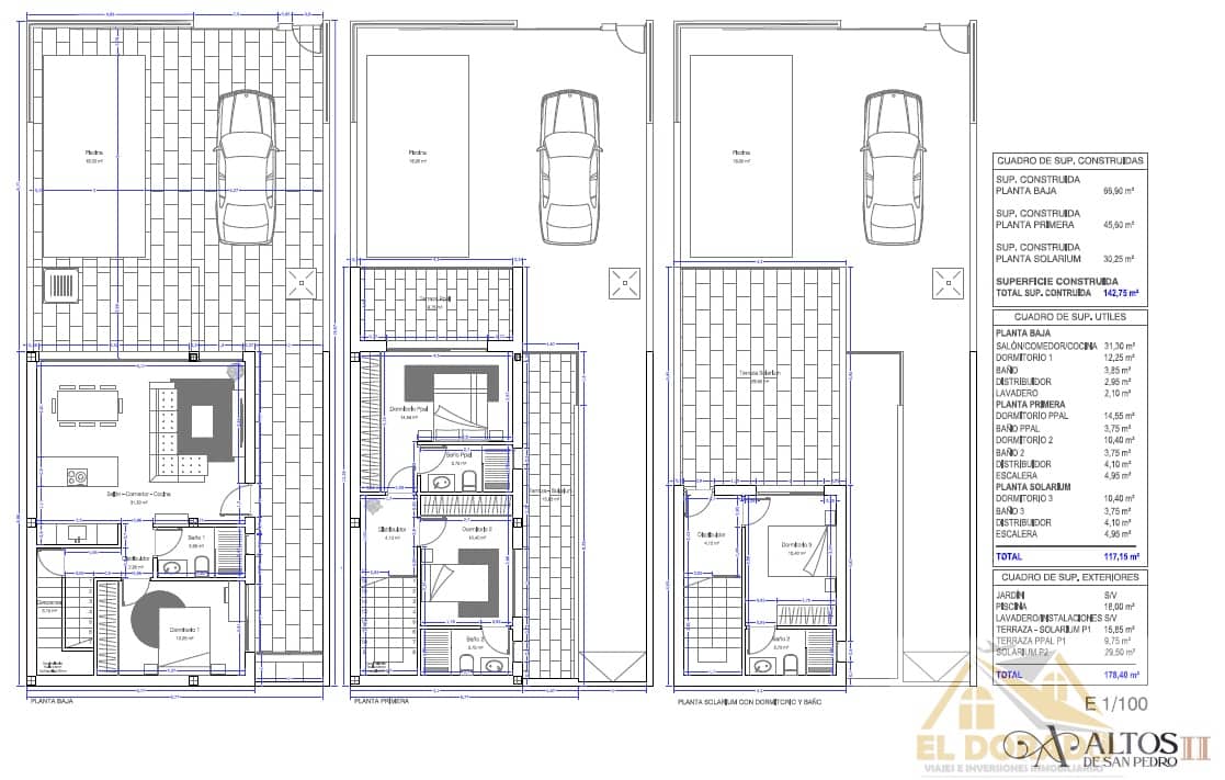 3 chambre Villa/Maison à vendre à San Pedro del Pinatar avec piscine garage - 425 000 € (Ref: 9656120)