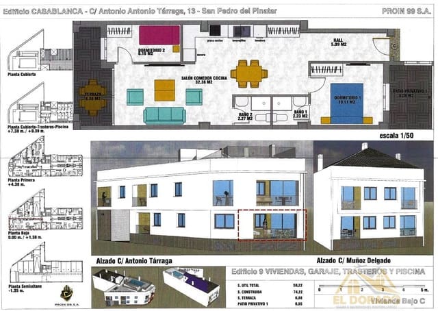 2 sovrum Lägenhet till salu i Lo Pagan, San Pedro del Pinatar med pool - 351 425 € (Ref: 9674241)