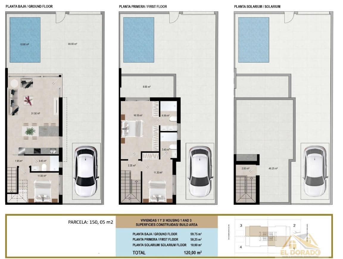 3 bedroom Villa for sale in Santiago de la Ribera with pool garage - € 376,500 (Ref: 9954480)