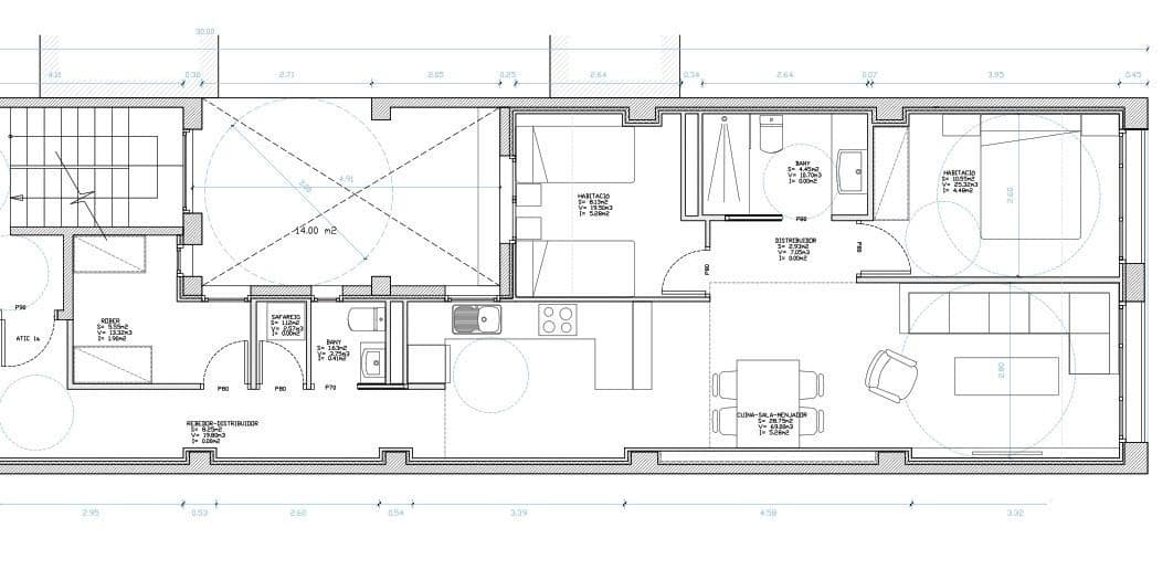 2 soveværelse Penthouse til leje i Santa Coloma de Gramenet - € 1.800 (Ref: 9270105)