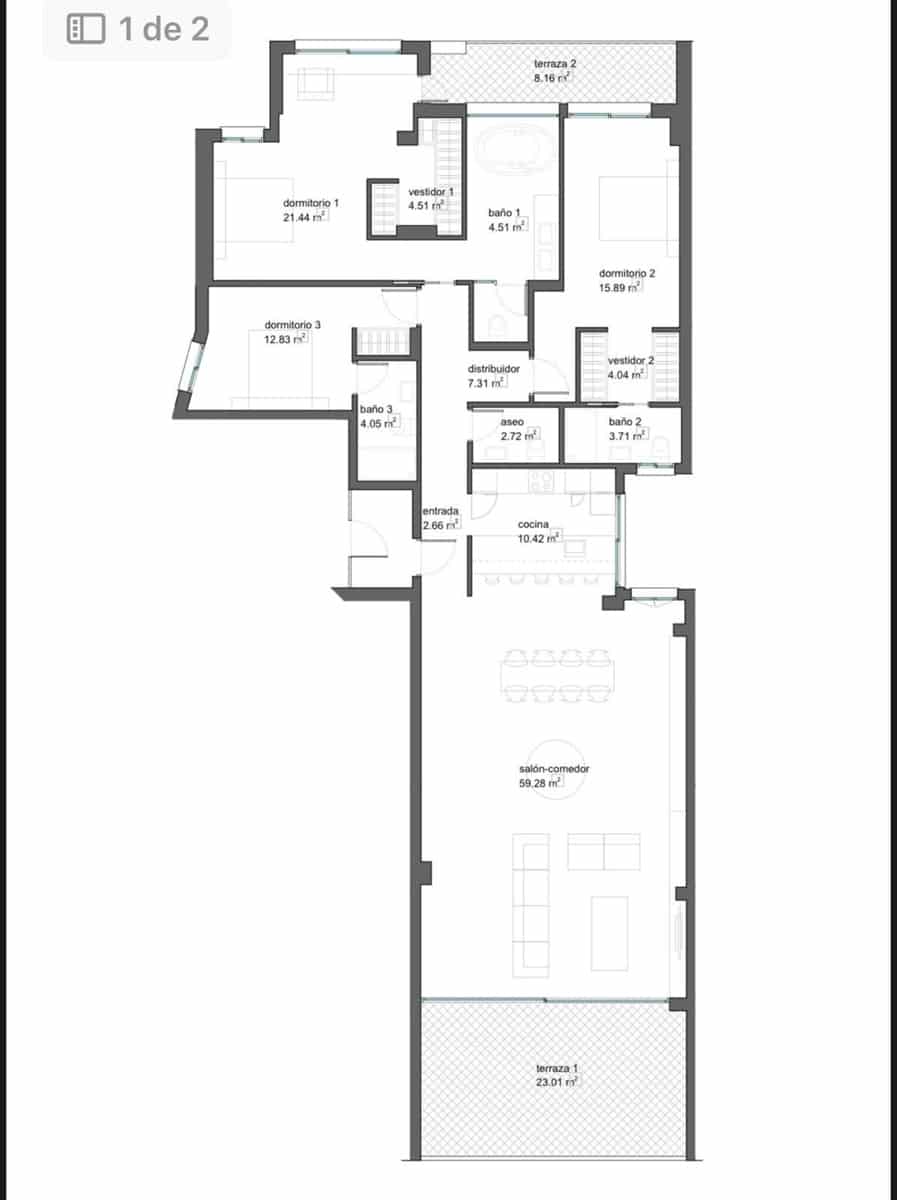 Piso de 3 habitaciones en Málaga ciudad en venta - 1.395.000 € (Ref: 9506018)