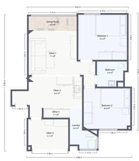 3 Zimmer Wohnung zu vermieten in Malaga Stadt - 1.200 € (Ref: 9601192)