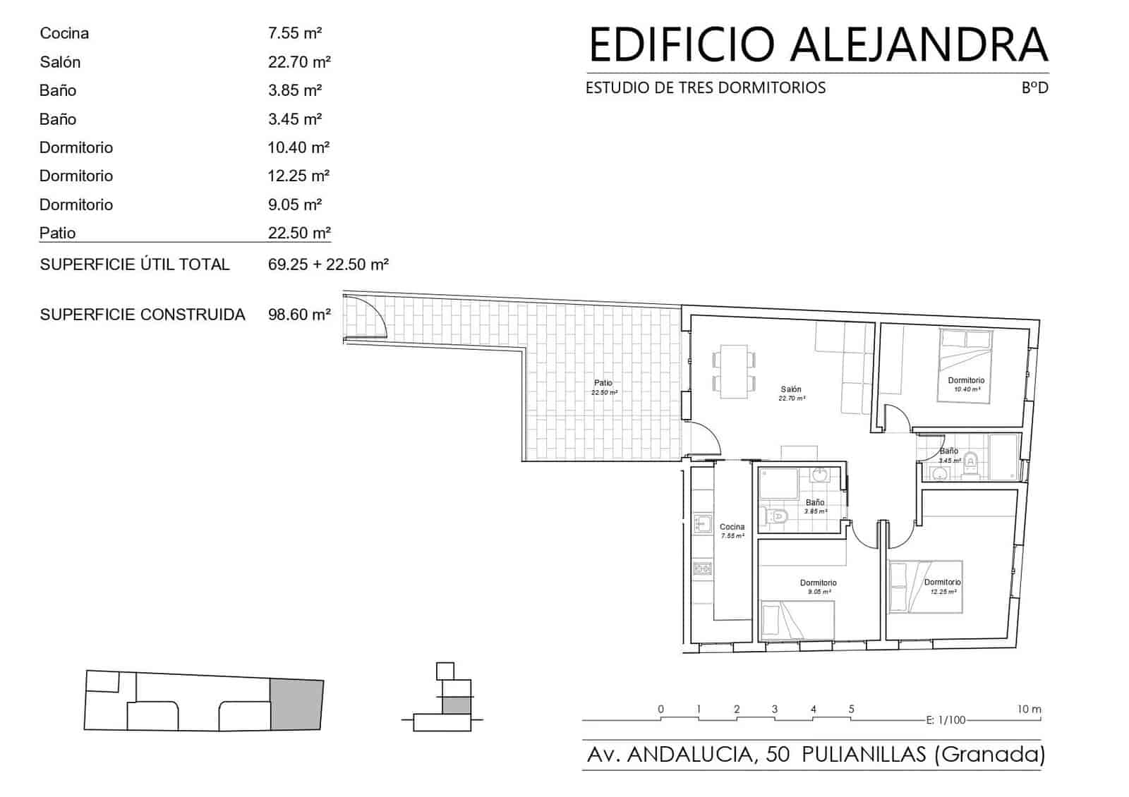 Piso de 2 habitaciones en Pulianas en venta con garaje - 136.040 € (Ref: 9674927)