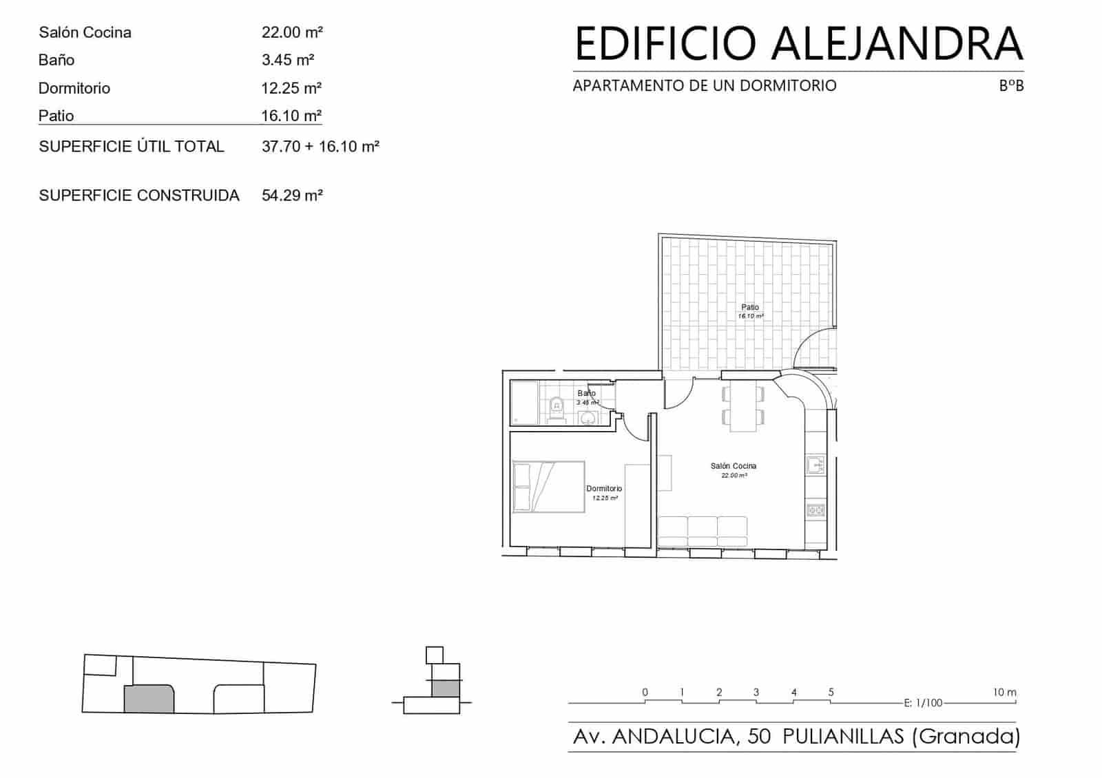 Piso de 2 habitaciones en Pulianas en venta con garaje - 136.040 € (Ref: 9674927)