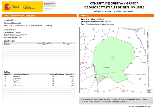 Grunde uden byggetilladelser til salg i Hondón de las Nieves - € 85.000 (Ref: 7985041)