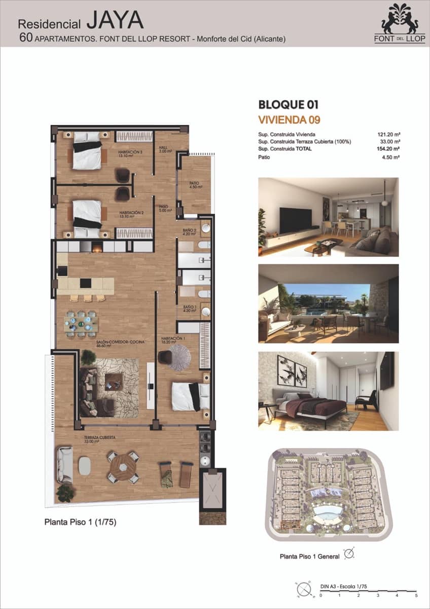 2 soveværelse Lejlighed til salg i Monforte del Cid med swimmingpool - € 255.000 (Ref: 9847997)