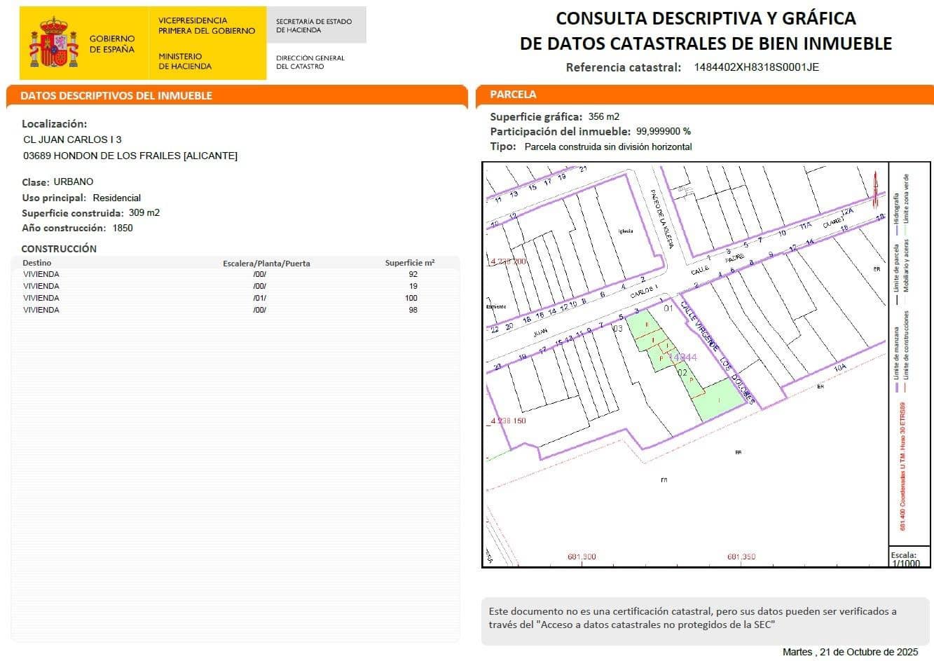 7 soveværelse Byhus til salg i Hondon de los Frailes - € 211.000 (Ref: 9848014)