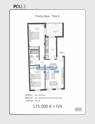 2 soveværelse Lejlighed til salg i Petrés - € 175.000 (Ref: 10167525)