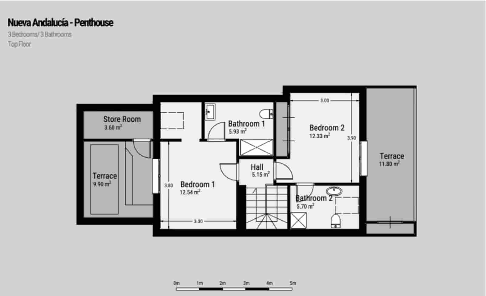 3 soverom Penthouse til salgs i Marbella med svømmebasseng garasje - € 849 000 (Ref: 9341086)