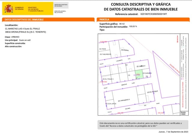 Bouwgrond te koop in Costa Adeje, Adeje - € 65.000 (Ref: 8969867)