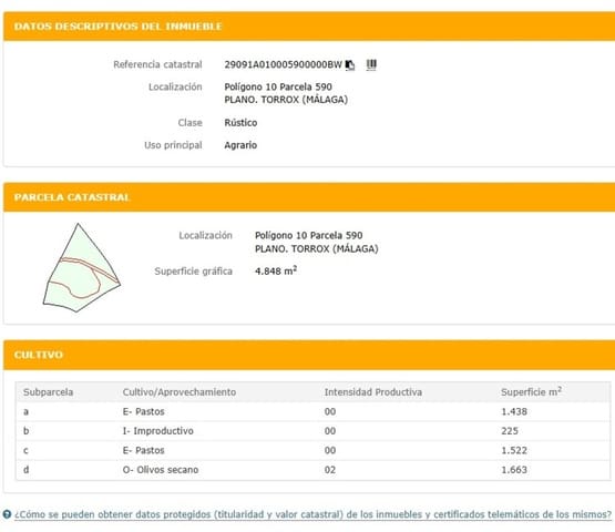 Ubebygd land til salgs i Torrox - € 60 000 (Ref: 9404536)