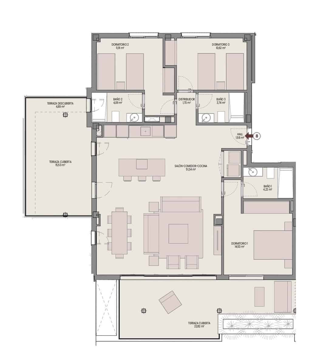 2 slaapkamer Appartement te koop in Los Flamingos met zwembad garage - € 743.000 (Ref: 8604907)