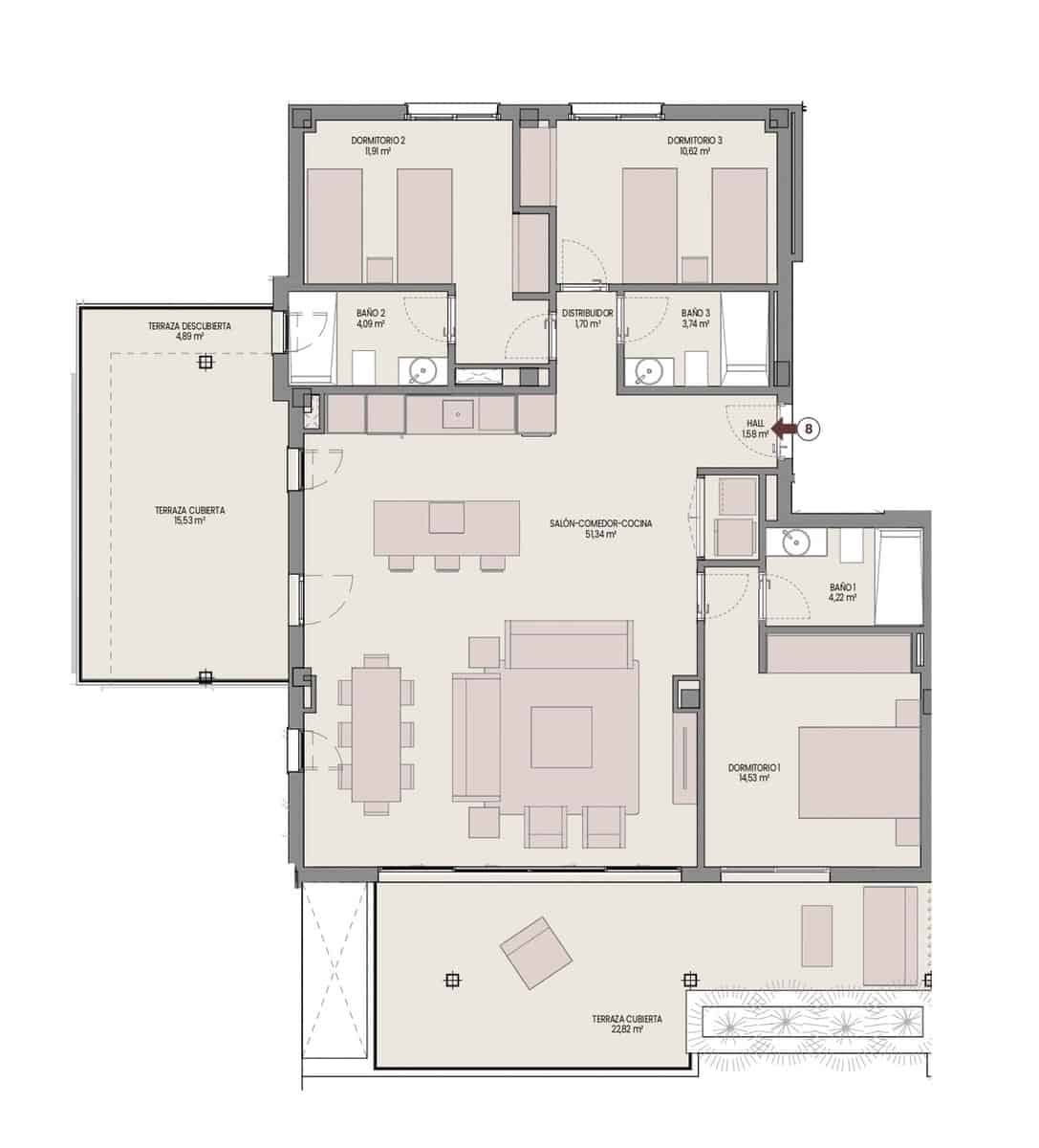 2 Zimmer Apartment zu verkaufen in Los Flamingos mit Pool Garage - 743.000 € (Ref: 8604907)