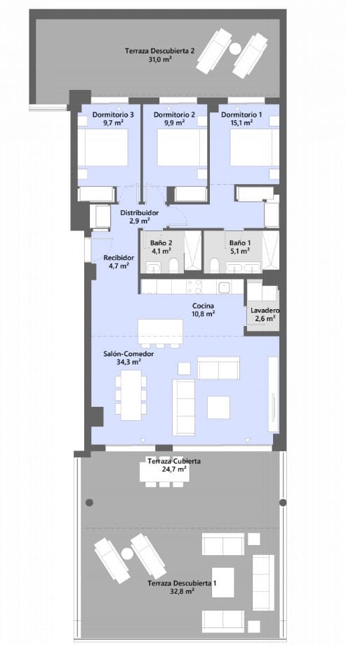 2 makuuhuone Huoneisto myytävänä paikassa Marbella - 509 000 € (Ref: 9298931)