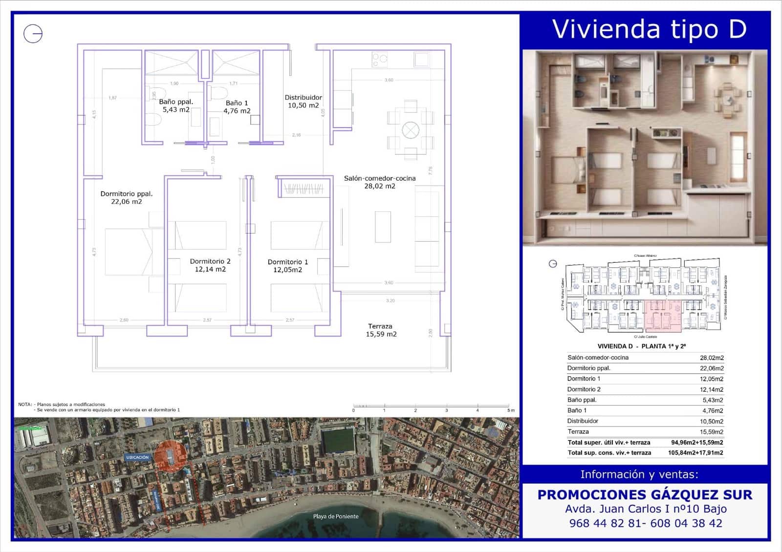 3 soveværelse Strandlejlighed til salg i Aguilas med swimmingpool garage - € 293.000 (Ref: 9626199)