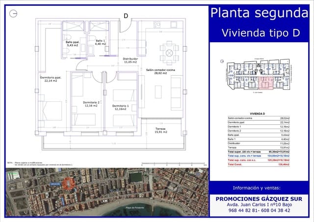3 makuuhuone Asunto myytävänä paikassa Aguilas mukana 
autotalli - 293 000 € (Ref: 9626207)