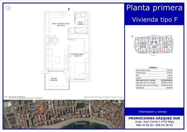 Apartamento de 1 habitación en Aguilas en venta con piscina garaje - 160.000 € (Ref: 9626216)