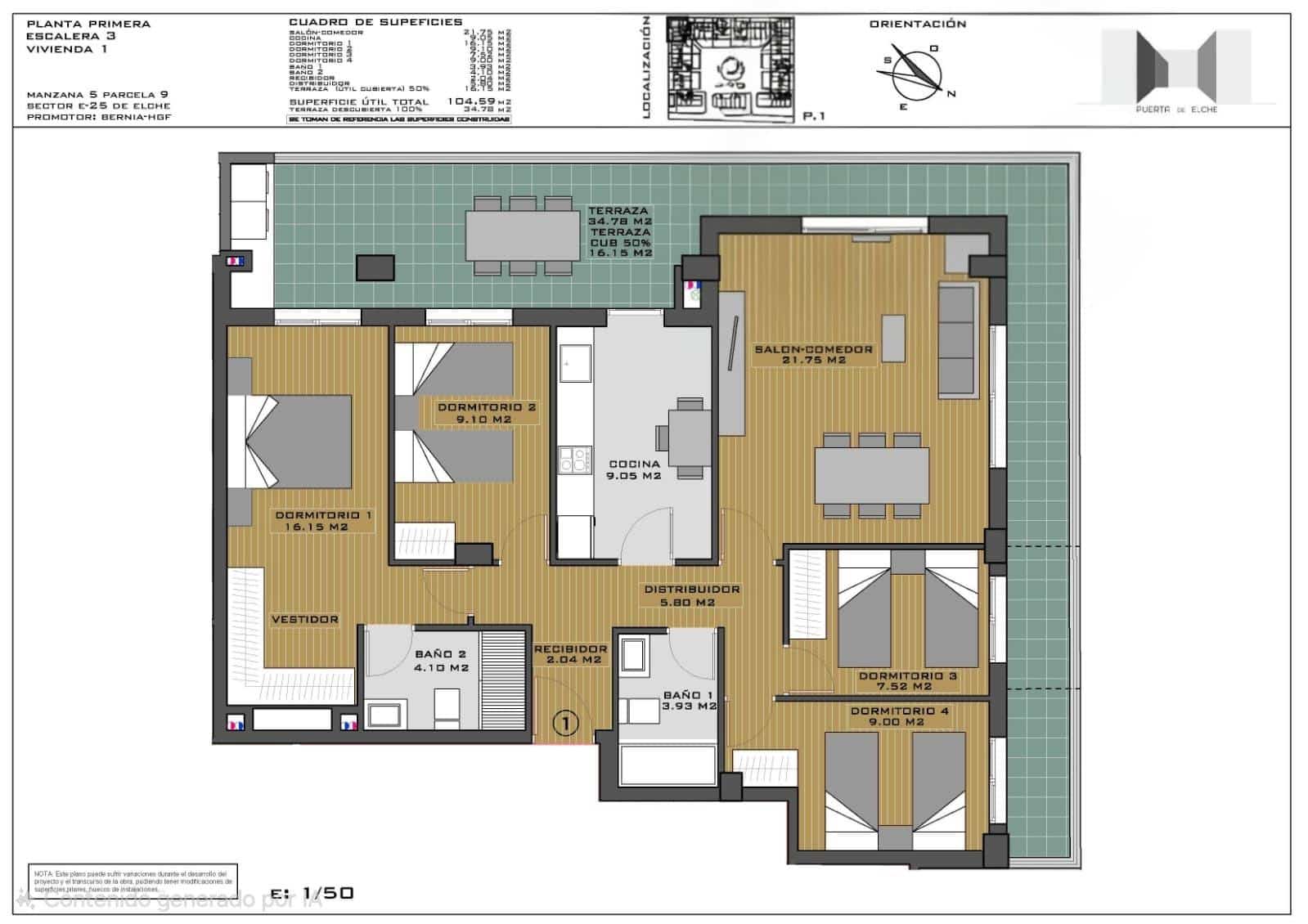 2 soveværelse Lejlighed til salg i Elche / Elx med swimmingpool - € 300.000 (Ref: 9398730)