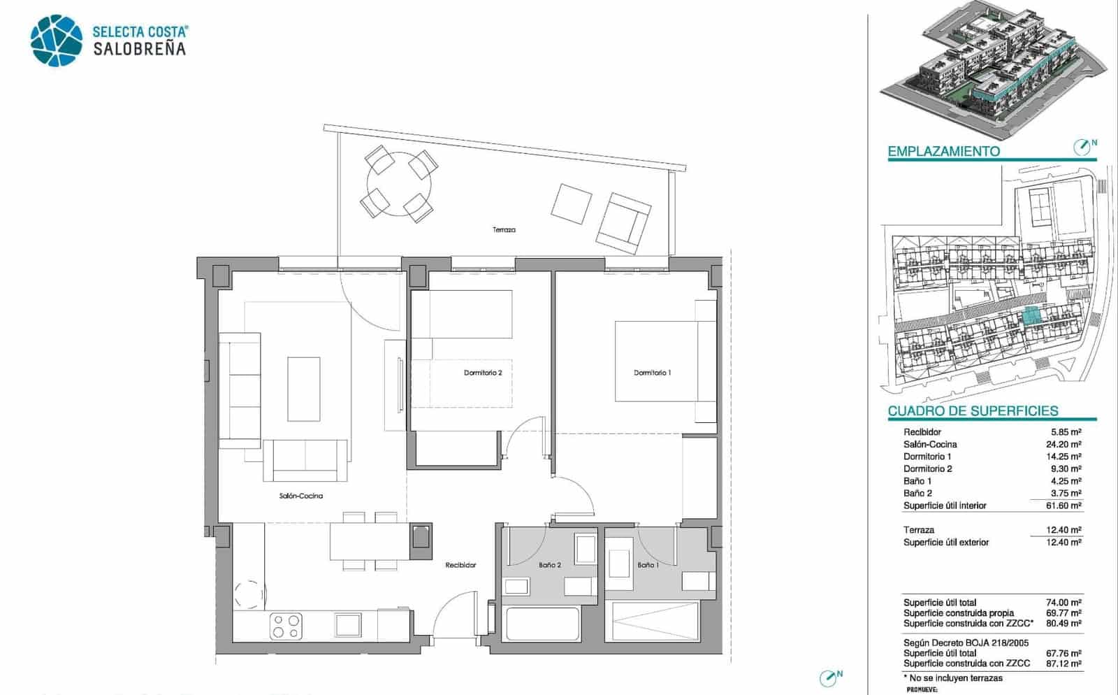 2 slaapkamer Penthouse te koop in Salobrena met zwembad garage - € 385.000 (Ref: 9977348)