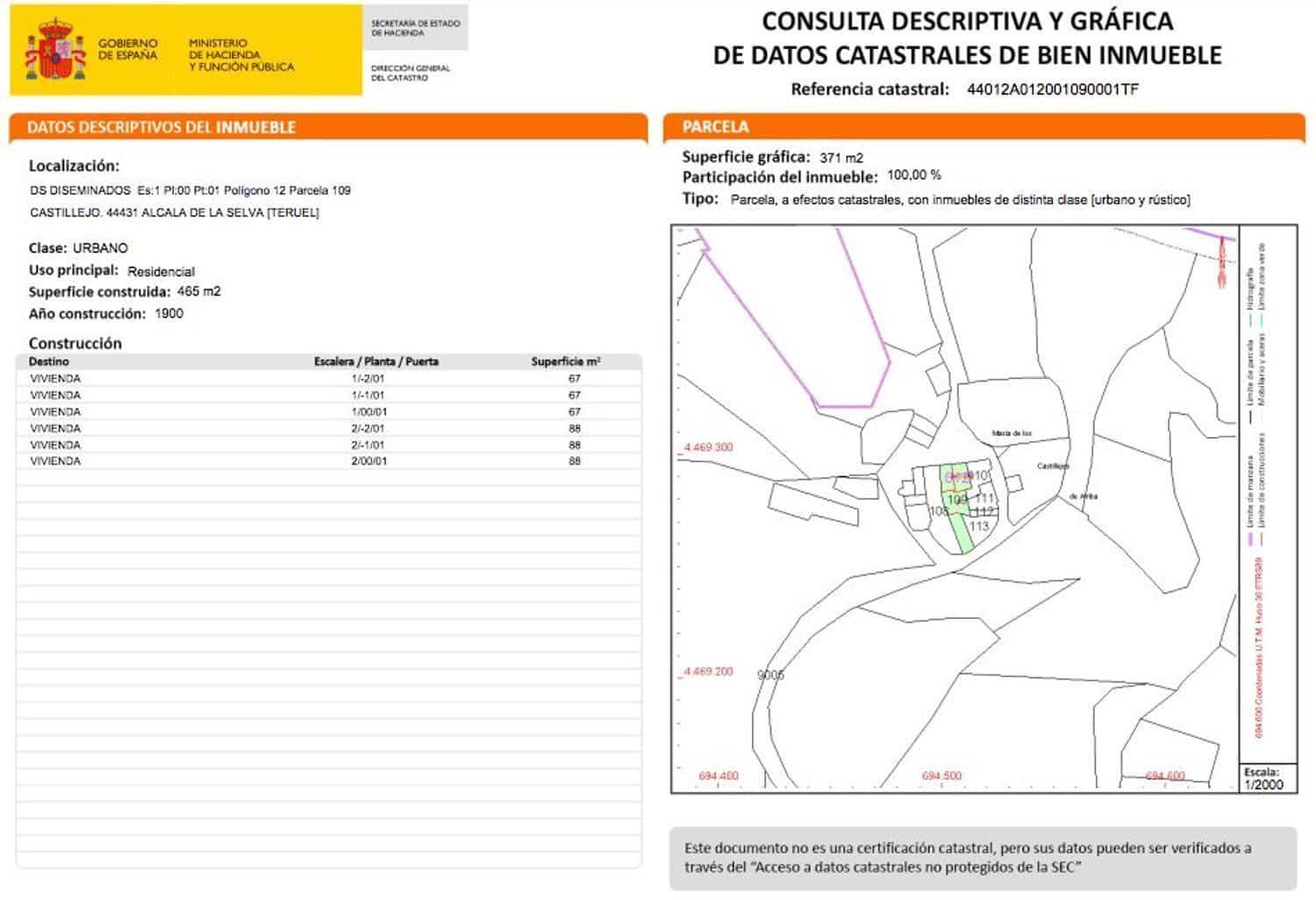 3 soveværelse Semi-Rækkehus til salg i Alcala de la Selva - € 69.000 (Ref: 9172535)